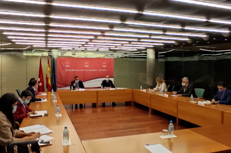 EL PRESIDENTE DE UNIÓN INTERPROFESIONAL DE LA COMUNIDAD DE MADRID, JOSÉ MARÍA ALONSO, SE REÚNE CON EL CONSEJERO DE JUSTICIA, INTERIOR Y VICTIMAS, ENRIQUE LÓPEZ